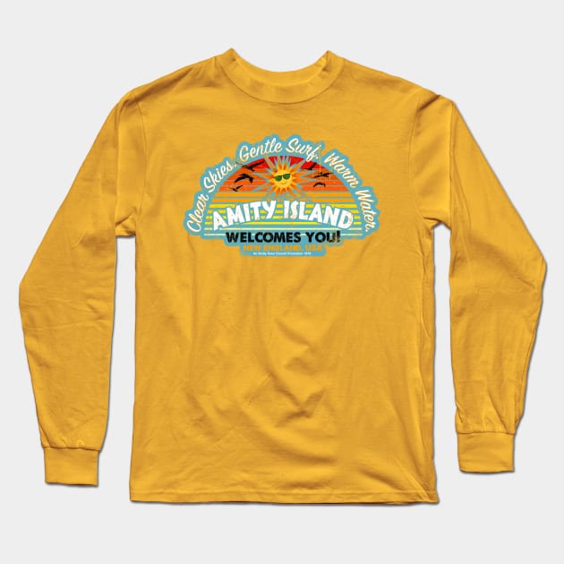 Amity Island Long Sleeve T-Shirt by trev4000